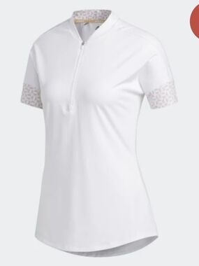 Adidas Women's Ultimate365 Half Zip Printed Golf Polo White 2XL